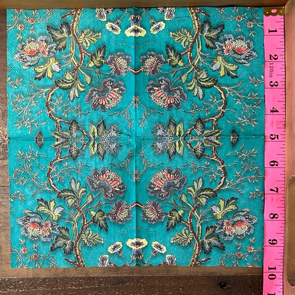 Orchid and Bamboo, Feather and Flower Print Paper Napkins - Picture 2 of 5